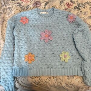 NWOT Altar’d State Floral Appliqué sweater